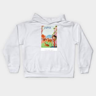 Vintage Travel Poster Japan Fawn Kids Hoodie